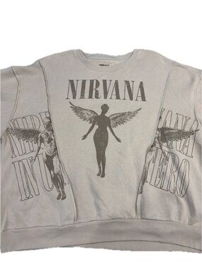 NIRVANA NWT Size: M Men’s Beige Crewneck Sweatshirt Cotton and Polyester